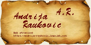 Andrija Rauković vizit kartica